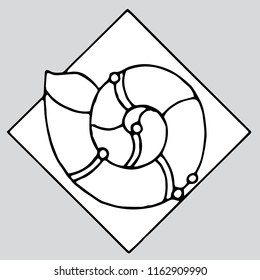 drawing of a pattern in the form of stained glass