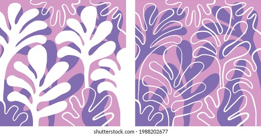 motivos de dibujo para los tejidos con motivos vegetales y de jardín. Colores pastel minimalistas para paredes y colgaduras en las paredes. imagen vectorial editable.