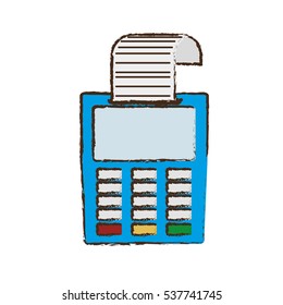 drawing payment credit card dataphone shop vector illustration eps 10