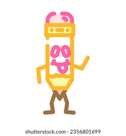 drawing pen character color icon vector. drawing pen character sign. isolated symbol illustration