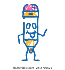 drawing pen character doodle icon sketch vector. drawing pen character sign. isolated symbol illustration