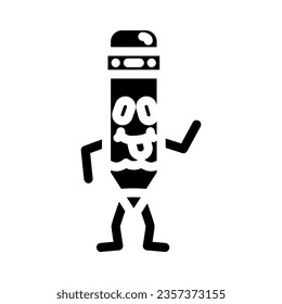 drawing pen character glyph icon vector. drawing pen character sign. isolated symbol illustration