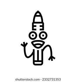 drawing pen character line icon vector. drawing pen character sign. isolated contour symbol black illustration