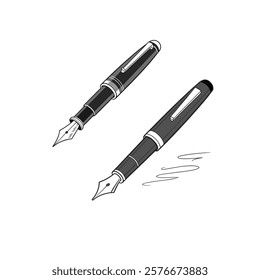 Drawing pen icon. Writing ink mark symbol. Writing pen vector illustration.