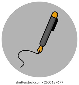 Drawing a pen icon. Writing ink mark symbol. Writing pencil vector illustration