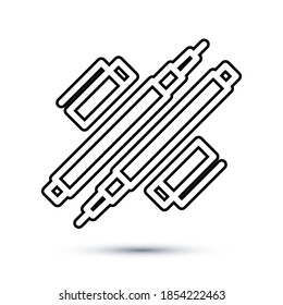 Drawing pen vector design with editable stroke. Eps 10 vector illustration.