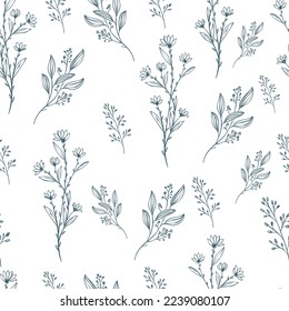 drawing pencil flower pattern seamless