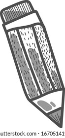 Drawing of a pencil, illustration, vector on white background.