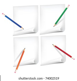 Drawing pencil on paper in different positions