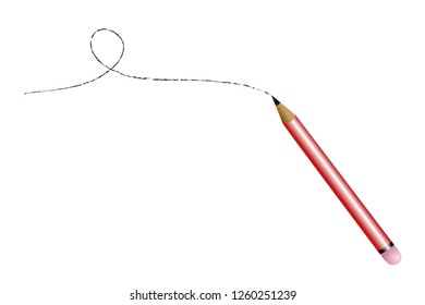 drawing with a pencil vector illustration EPS10