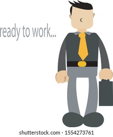 
drawing of people ready to work, against a white background, vector file