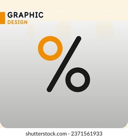 Drawing of the percent sign. The percentages icon is in a flat style. Silhouette graphics. Simple vector icon.