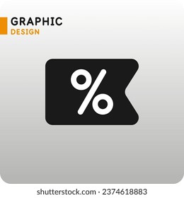 Drawing of the percent sign. The percentages icon is in a flat style. Silhouette graphics. Simple vector icon.