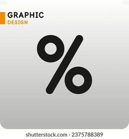 Drawing of the percent sign. The percentages icon is in a flat style. Silhouette graphics. Simple vector icon.