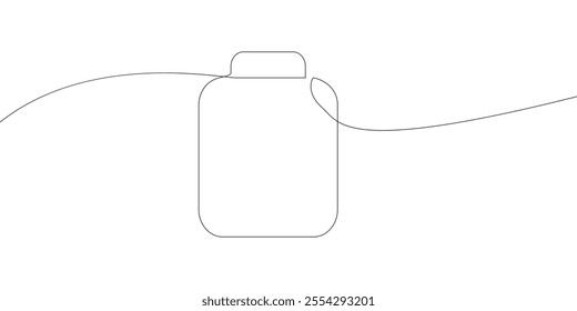 Drawing of a perfume bottle with one line.Vector illustration