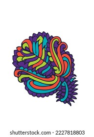 drawing, picture beautiful patterned decorative element ornament flower, hand drawn digital vector illustration