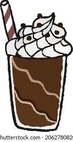 Drawing picture. Beverage for cafe menu. 