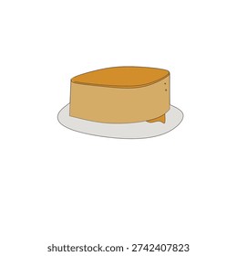 Drawing picture caramel pudding on white paper.