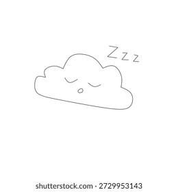Drawing picture clouds sleep in white paper.