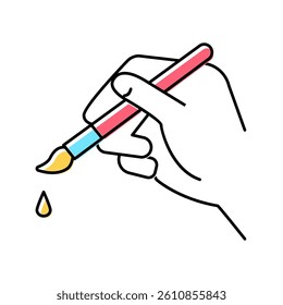 drawing picture color icon vector. drawing picture sign. isolated symbol illustration