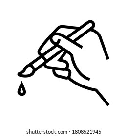 drawing picture line icon vector. drawing picture sign. isolated contour symbol black illustration