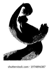 drawing picture two silhouettes a short man and a tall woman hugging on a skymake, date, sketch, hand drawn digital vector