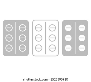 Drawing Pills icon set.Vector illustration.