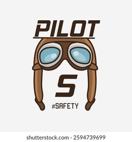 Drawing of Pilot Helmet for Safety Perfect for Print, Apparel, etc