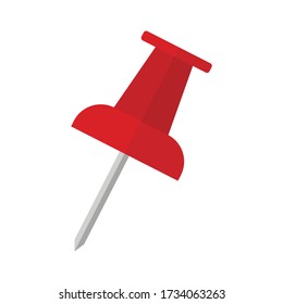 Drawing pin flat icon isolated on white background. Vector illustration. Eps 10.
