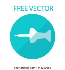 drawing pin free vector style flat