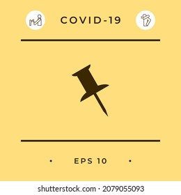 Drawing pin icon. Element for your design