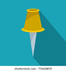 Drawing pin icon. Flat illustration of drawing pin vector icon for web