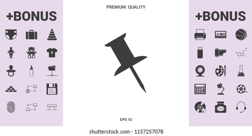 Drawing pin icon - graphic elements for your design