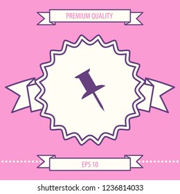 Drawing pin icon. Graphic elements for your design