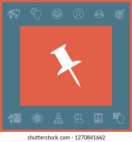 Drawing pin icon. Graphic elements for your design