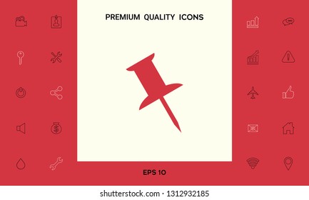 Drawing pin icon. Graphic elements for your design