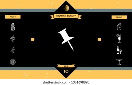 Drawing pin icon. Graphic elements for your design