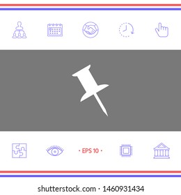 Drawing pin icon. Graphic elements for your design