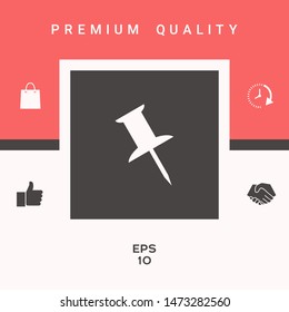 Drawing pin icon. Graphic elements for your design