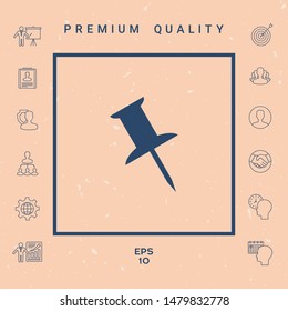 Drawing pin icon. Graphic elements for your design