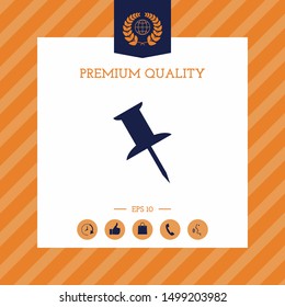 Drawing pin icon. Graphic elements for your design