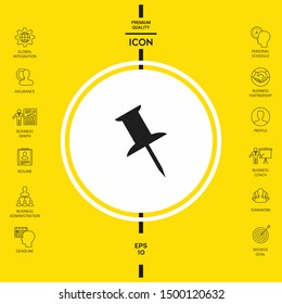 Drawing pin icon. Graphic elements for your design