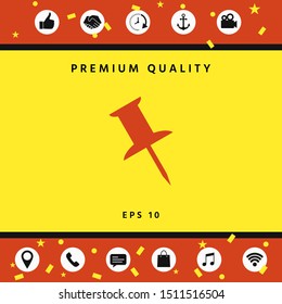 Drawing pin icon. Graphic elements for your design