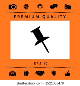 Drawing pin icon. Graphic elements for your design
