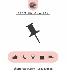 Drawing pin icon. Graphic elements for your design