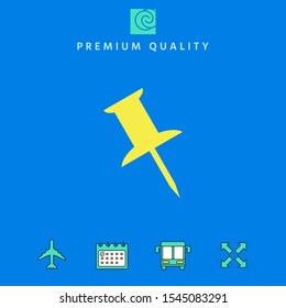 Drawing pin icon. Graphic elements for your design