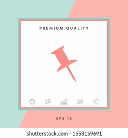 Drawing pin icon. Graphic elements for your design