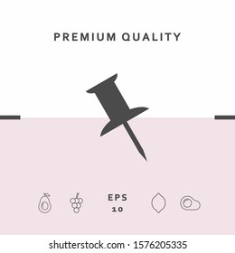 Drawing pin icon. Graphic elements for your design