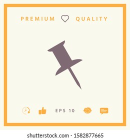 Drawing pin icon. Graphic elements for your design