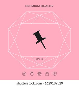 Drawing pin icon. Graphic elements for your design